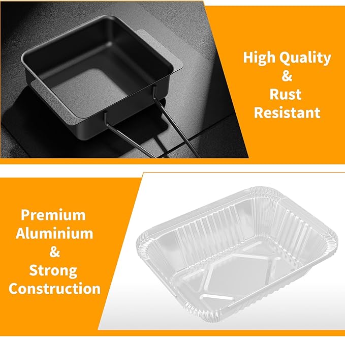 Grill Drip Pan & Grease Catcher Cup for Nexgrill 720-0830H,D/EH, 720-0882A, 720-0888/N Models - Holder Drip Tray with 15 Aluminum Foil Liners