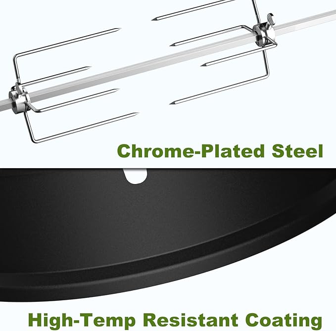 2290 Upgraded Rotisserie Kit for All Weber 22-Inch Kettle Charcoal and Other Similar Size Grills, Sturdy & Well Balanced