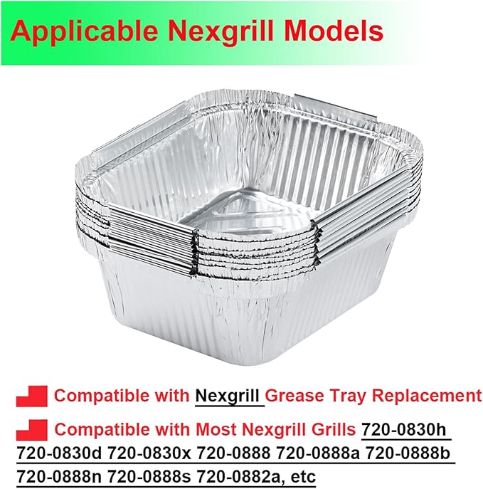 Grease Tray Replacement Parts for Nexgrill 720-0830h Grill Drip Tray Accessories, Nexgrill Drip Pan Grease Catcher Liners Foil Disposable 30 Pack