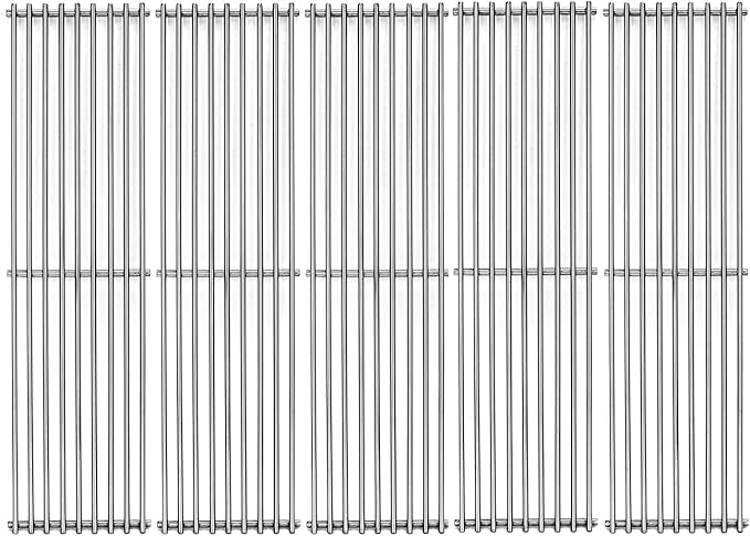 (5-Pack) 19 inch Stainless Steel Cooking Grid Grates Replacement for Brinkmann 810-1575-W for Kenmore 141.16123, 141.16233, 141.16235, 141.16313, 141.16313800, 141.16315