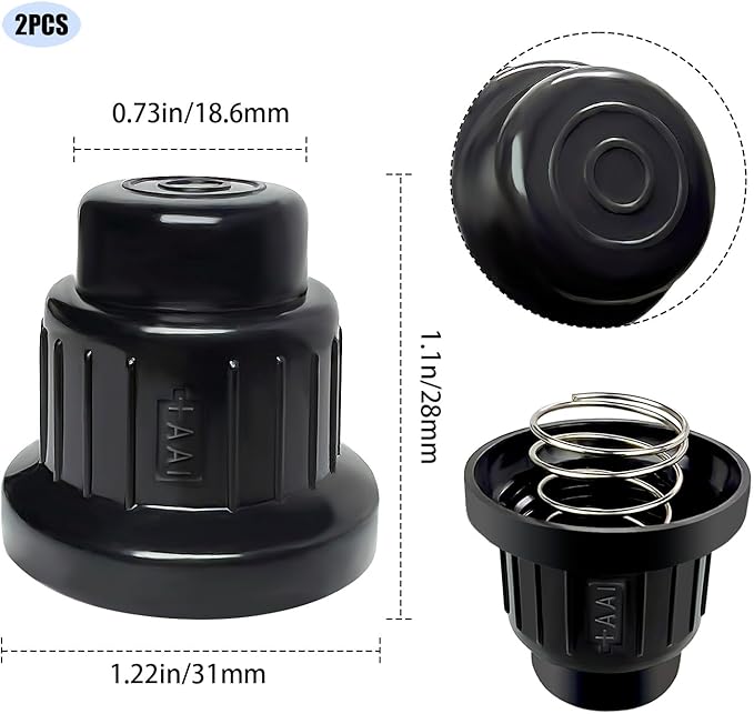 2 Pcs AA Battery Push Button Igniter Cap, Igniter Replacement Caps, Igniter Button Cap with Spring, Ignitor Switch Cap, Replacement for Blackstone Char-Broil Gas Grill, Spark Generator Knob