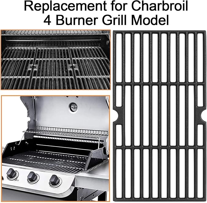 Grill Grates for Charbroil Advantage 4 Burner 463343015 463344015 463344116, Advantage 2 Coal Parts 463340516 Gas Grill, G467-0002-W1 Cast Iron Cooking Grids for Tru Infrared 463336016, 16 15/16"