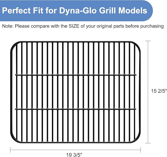 Grill Grates for Dyna-Glo 3-Burner DGC310CNP-D, DGC310RNP-D, DGC310BNP-D Models, 19 3/5 inch Porcelain Coating Steel Cooking Grid for Dyna-Glo DGC310CNP