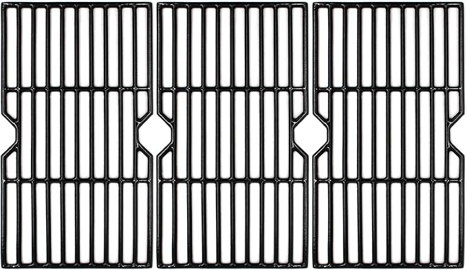 16 7/8" Polished Porcelain Coated Cast Iron Grill Grates Replacement for Charbroil 463436215 463420508 463440109 463439915 463434313 461471717 463436214 Thermos 461442114 Grill Models, 3-Pack