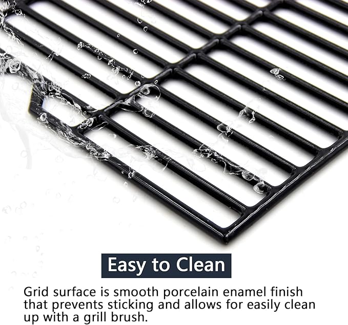 16 7/8" Polished Porcelain Coated Cast Iron Grill Grates Replacement for Charbroil 463436215 463420508 463440109 463439915 463434313 461471717 463436214 Thermos 461442114 Grill Models, 3-Pack