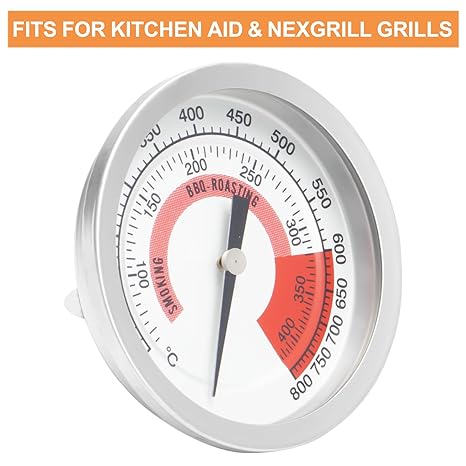 Grill Thermometer Gauge for KitchenAid Grill Replacement Parts 720 0819 Kitchen Aid 720-0745 720-0745A 720-0954, Nexgrill 720-0733 720-0745,Kirkland 720-1068,Kenmore 146.48589710,Oklahoma Joe 15202029