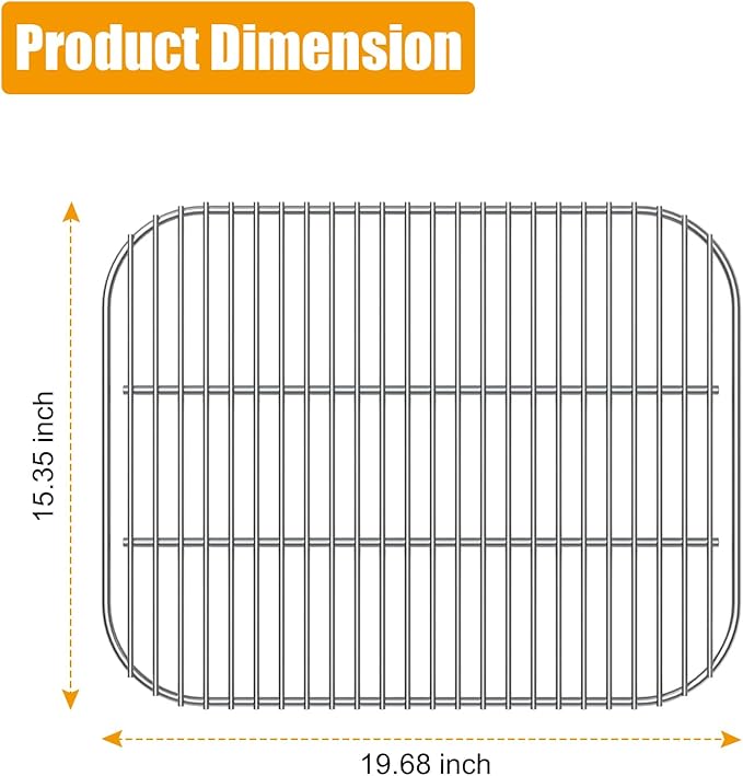 19 3/5" Cooking Grate Replacement Parts for Dyna-Glo 3-Burner Open Cart Propane DGC310CNP-D, DGC310RNP-D, DGC310BNP-D,Stainless Steel Cooking Grid Grates,1 Pack