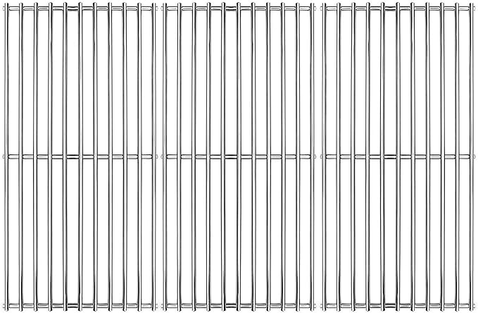 16 7/8" Stainless Steel Cooking Grill Grates Replacement for Charbroil 463434313 463436814 463436514 463234614 463436813 463432215, Thermos 461442114 Grill Models, 3-Pack