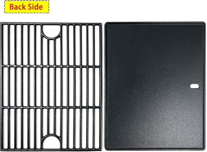 Cast Iron Cooking Grate and Griddle Replacement for Nexgrill 720-0830H, 720-0783E, 720-0888N, 720-0888, 720-0697, For Charbroil 463241113, 463449914, Kenmore 720-0670A, 41516106210