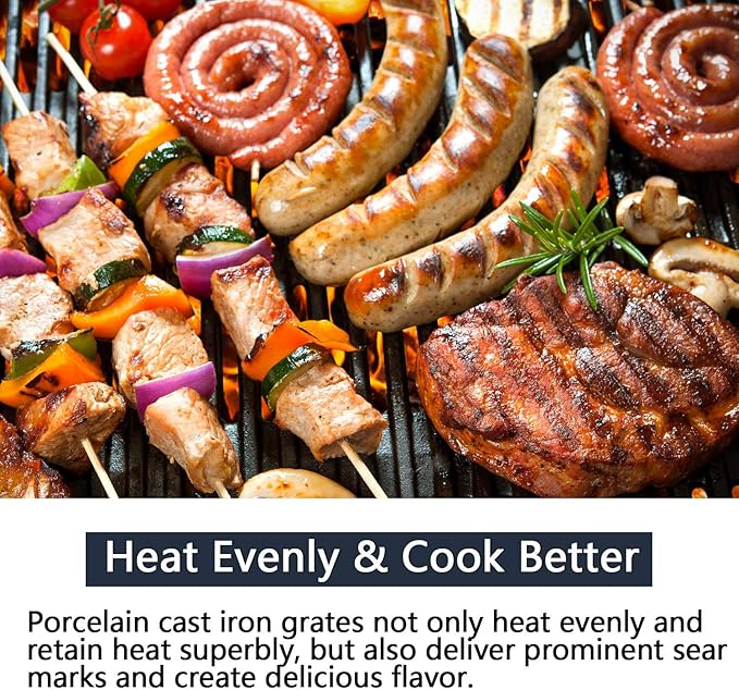 16 13/16" Porcelain Steel Cooking Grid Replacement for Charbroil 463436215 463420508 463461614 463460708 463439914 463462114 463441513, Grill Grates for Kenmore 463420507, Master Chef, Thermos