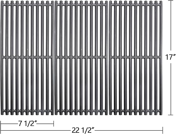 17 Inch Cast Iron Grill Grates for Charbroil Commercial and Signature Series Tru-Infrared 3 Burner 463242516 463367016 463243016 463355220 463342620 Models