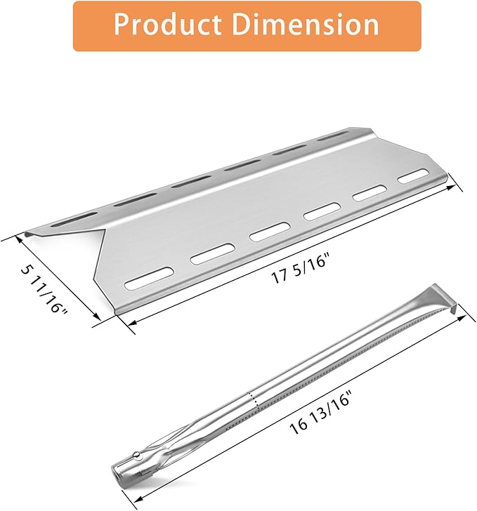 Grill Replacement Parts for Charmglow 720-0234 720-0289, Nexgrill 720-0033 720-0234, Member's Mark 720-0584, Kirkland 720-0025, Sams 720-0584A, Heat Plates and Burner Tubes 5 Burner Grill