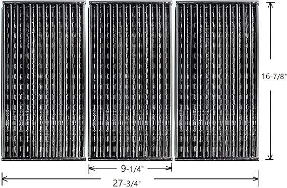 16-7/8" x 9-1/4" Porcelain Coated Infrared Grill Emitter Grates for 463434313, 463436813, 463436514, 2015 and Newer 3 Burner Charbroil Tru-Infrared Performance Models, G458-0900-W1