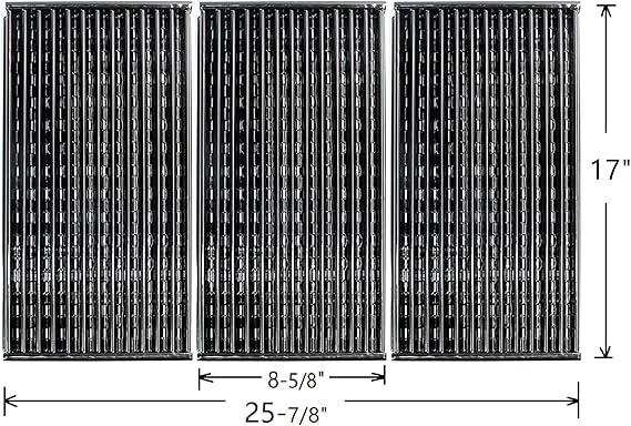 17" x 8-5/8" Porcelain-Enameled Emitters Plates Grill Grates Replacement for Charbroil Tru-Infrared 3 Burner 463344015 463343819 463371116 463336016 463370719 463280019 Models