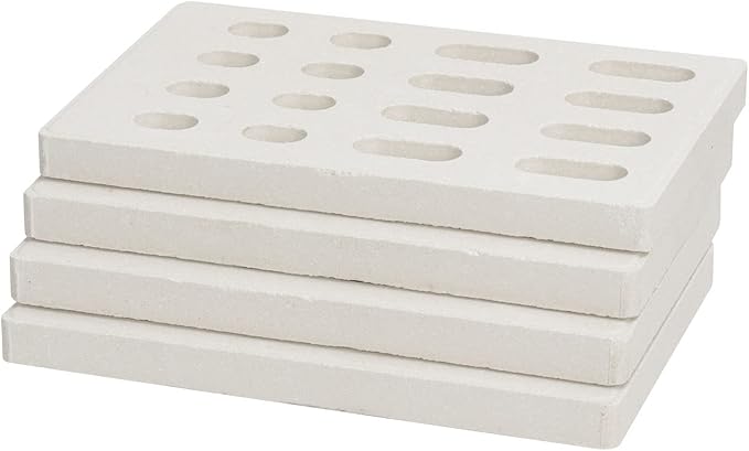 4-Pack Universal Replacement Heat Plate Flame Tamer for Grand Turbo Grills, Ceramic Brick Flame Tamer, Replacement Parts for Grand Turbo Grand Hall, Barbeques Galore Grand Turbo, Members Mark