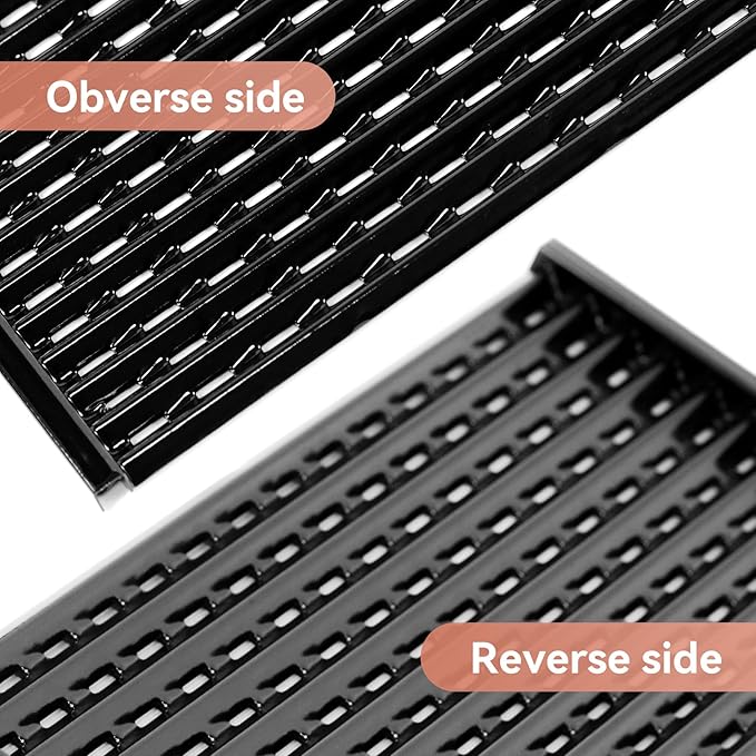 17inch Cooking Grates for CharBroil Performance Tru-Infrared 2 Burner 463633316 463672016 463672219 463370719 463672416 463672216, Porcelain-Enameled Emitter Plates for CharBroil G460-0500-W1