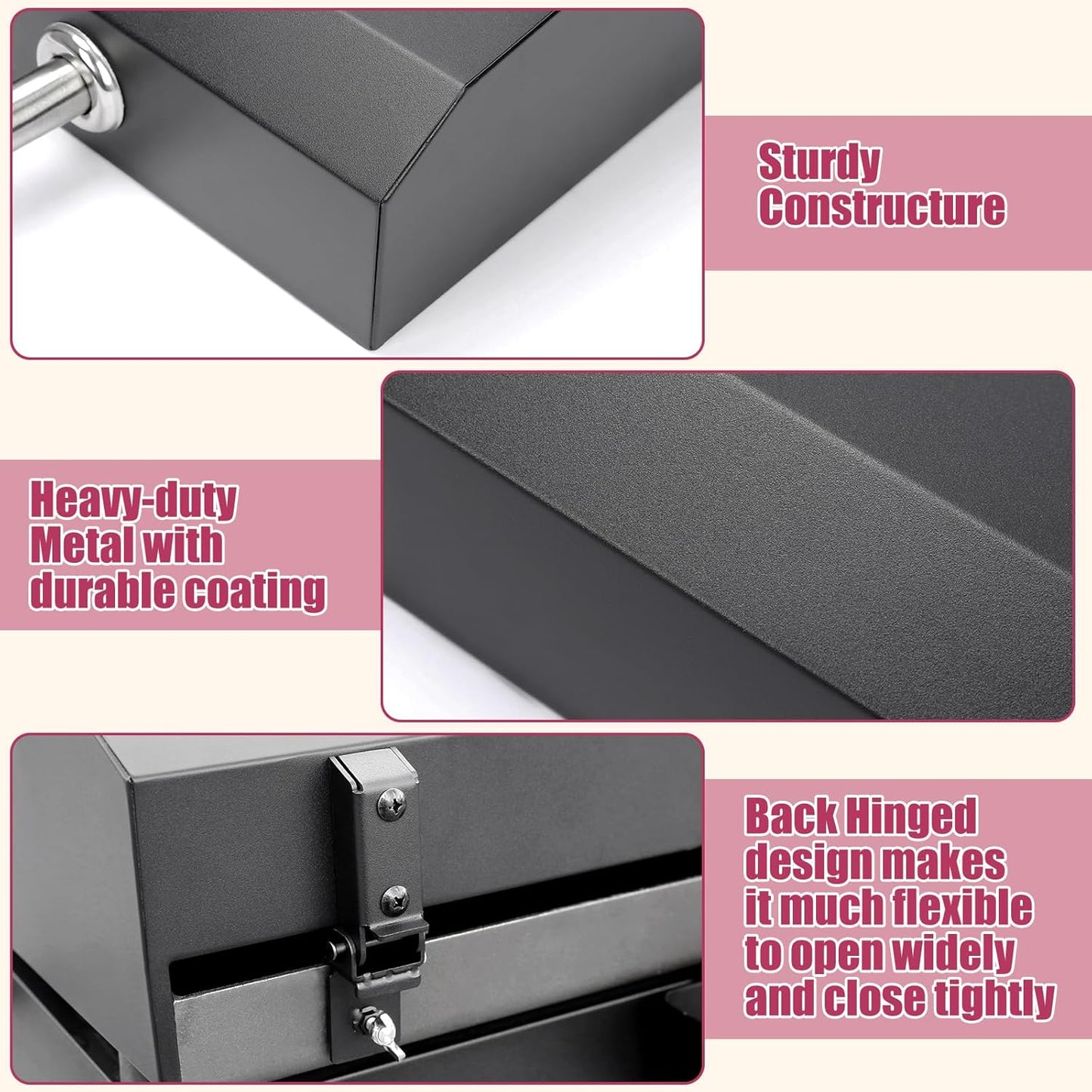 Back Hinged Lid for 28" Blackstone Griddle 1517, 1853, 1605, 1803, 1839, 1856, 1885, 1924, Griddle Lid also fits Nexgrill, Member Mark and other 28 inch griddles, Hard Cover Hood with handle