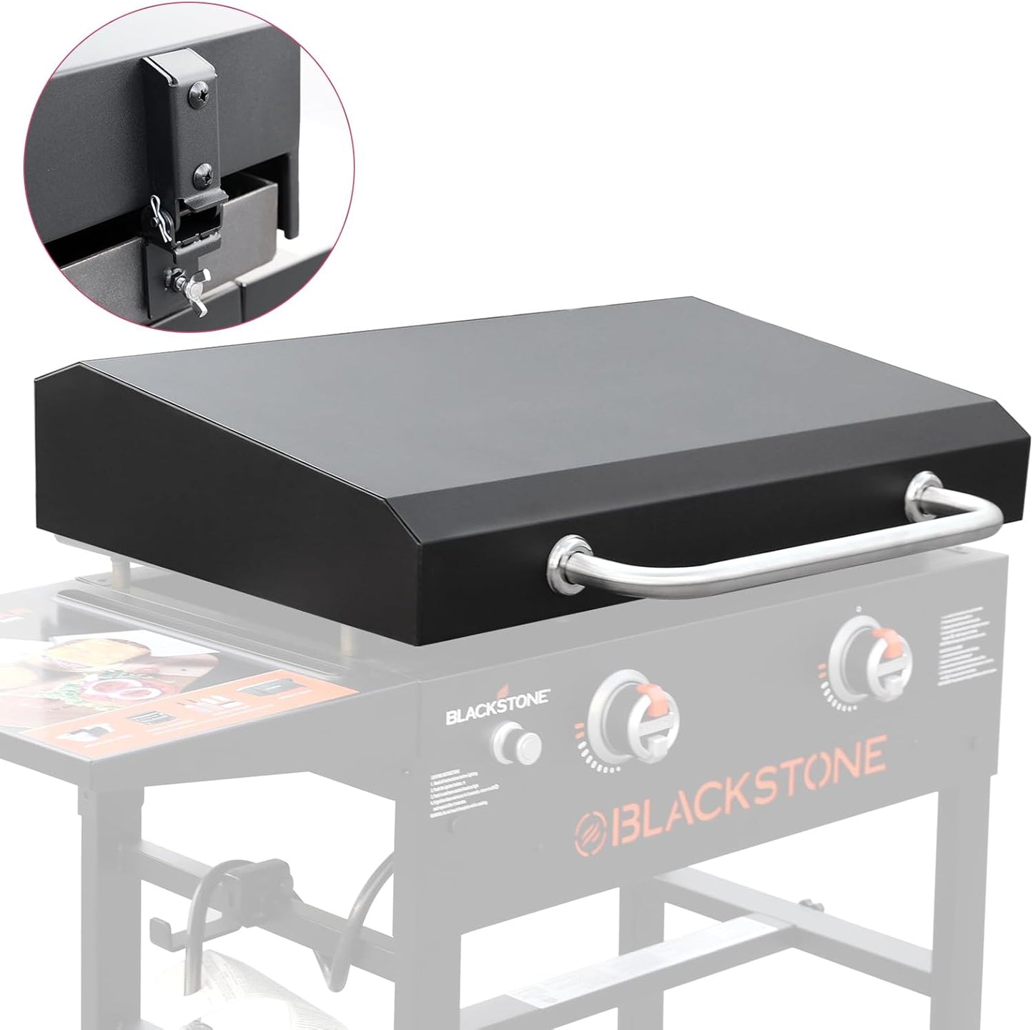 Back Hinged Lid for 28" Blackstone Griddle 1517, 1853, 1605, 1803, 1839, 1856, 1885, 1924, Griddle Lid also fits Nexgrill, Member Mark and other 28 inch griddles, Hard Cover Hood with handle