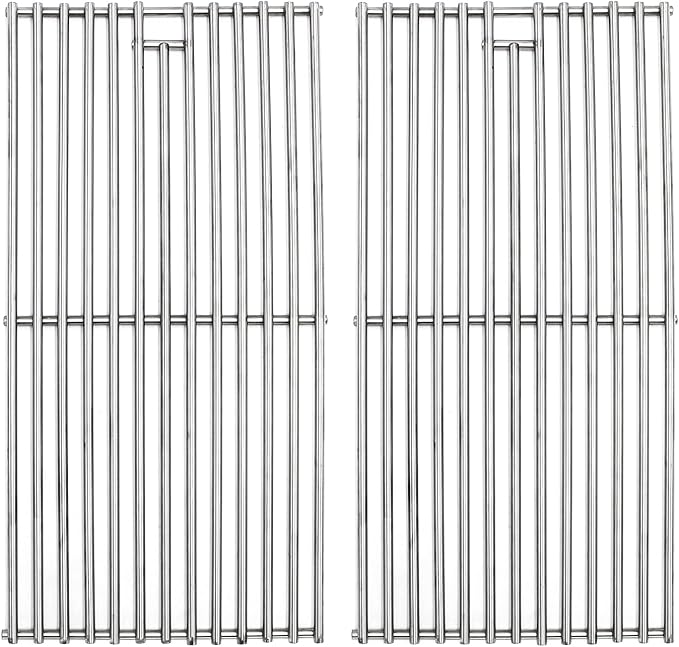 Solid SUS304 Stainless Steel Cooking Grates Replacement for 2 Burner Grill, Charbroil Performance 463672419 463672016 463633316 463672416, Infrared 463672019, Advantage 463642116 463642015