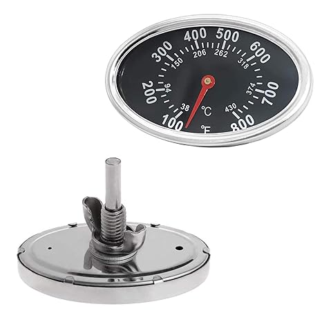 2 15/16” Lid Thermometer Temperature Gauge Replacement Parts for DYNA-GLO DGF510SBP, DGF493BNP, BBQ Grillware GGPL-2100, Heat Indicator for Backyard Grill BY13-101-001-12, GBC1461W, BY13-101-001-13 and others.