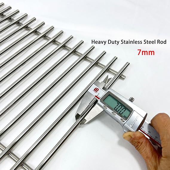 Solid Stainless Steel Cooking grids/grates 17" x 12 1/2" Replacement for Charbroil 461320507, 461320508, 463250509, Great Outdoors, Thermos, Vermont Castings Gas Grills, set of 2