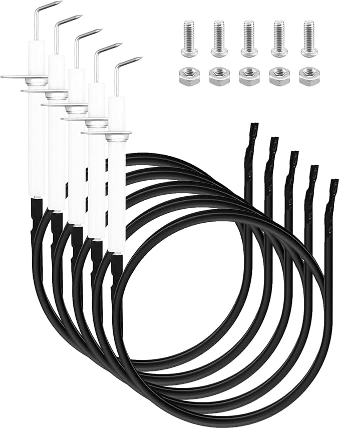 Gr2001408-Mm-00 810-6680-s Igniter Kit Electrode Grill Replacement Parts Fit for Members Mark Ignitor with Wire & Fasteners Fit for Ken-more BBQ-PRO Gas Grill Ceramic Electrode Replace IG31B 5Set