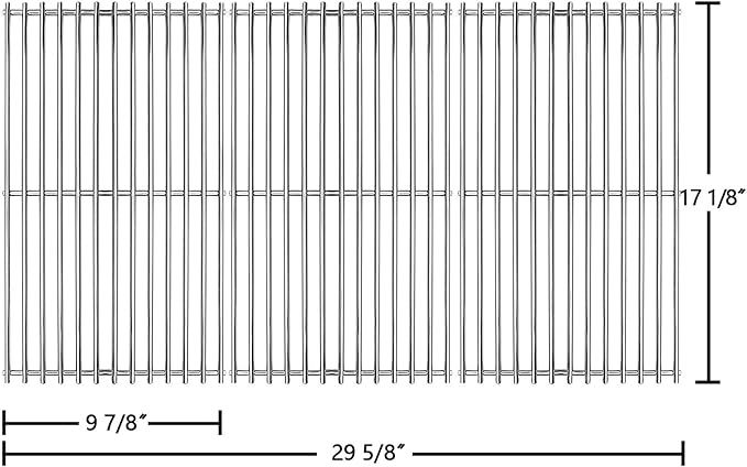17 1/8" Solid SUS304 Grill Grates Replacement Parts for Nexgrill 720-0882D, 720-0882S, Member's Mark 720-0882D, 720-0830G Grill Models