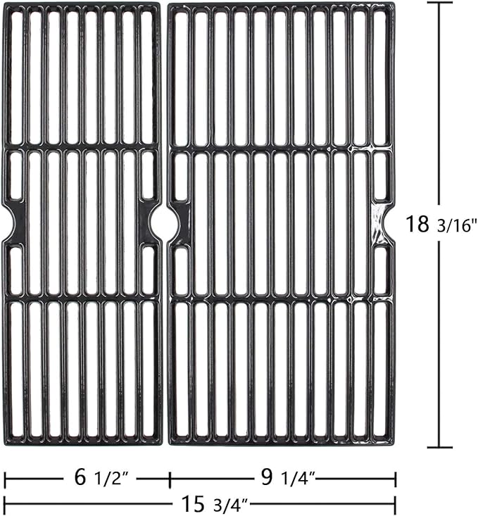 463673019 463625219 Cast Iron Grill Grates for CharBroil Performance 2 Burners 463673519p1 463625217 463673517 Cooking Grids Replacement for Char-Broil Grill Model G470-0003-W1 G470-0002-W1