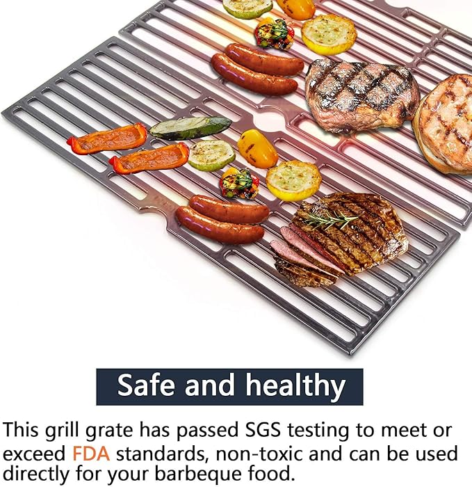 463673019 463625219 Cast Iron Grill Grates for CharBroil Performance 2 Burners 463673519p1 463625217 463673517 Cooking Grids Replacement for Char-Broil Grill Model G470-0003-W1 G470-0002-W1