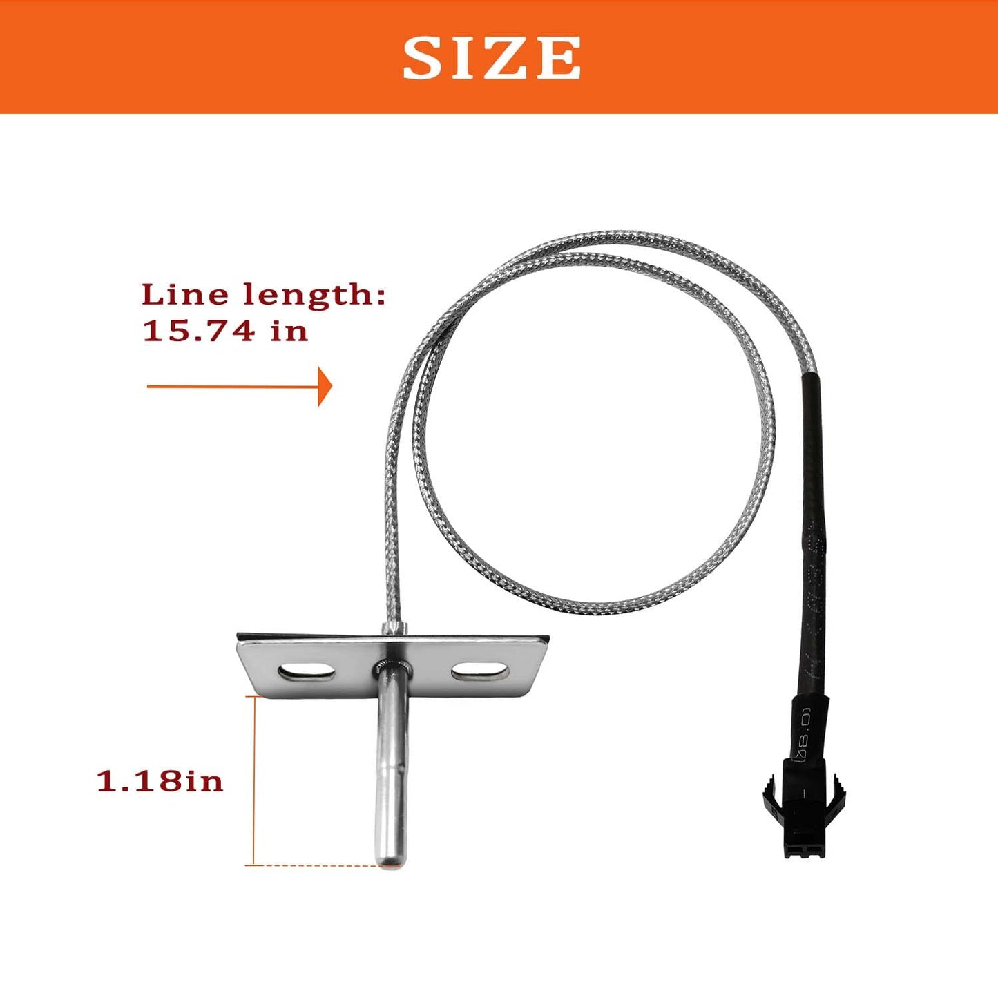 RTD Temperature Sensor Probe for Pit Boss P7 Series Vertical Smoker, BBQ PB-39P350 Part, Temperature Probe Sensor