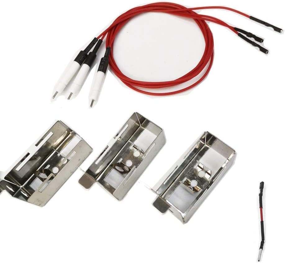 3pcs Grill Igniter Replacement Kit with Collector Box for DCS Gas Grills, Stainless Electrode, Wire for DCS 27DBQ, 27DBQR, 27DBR, 27DSBQ, 27DSBQR etc