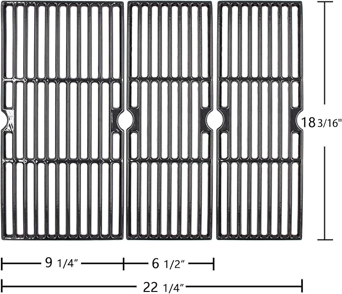 18 3/16" Cast Iron Grill Grates for CharBroil Signature 3 Burners 463348017 463372017 Cooking Grids Replacement for Char-Broil Grill Model G470-0003-W1 G470-0002-W1, 3 Packs