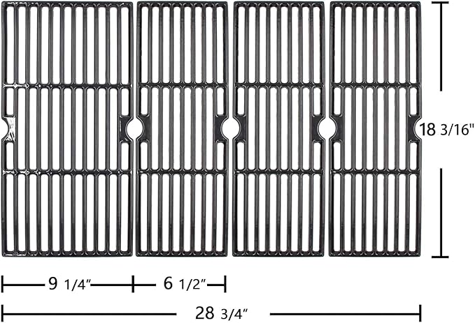 Cast Iron Grill Grates for CharBroil Performance XL 5 Burners 463243519 463275517 463275717 463243518 Cooking Grids Replacement for Char-Broil Grill Model G470-0003-W1 G470-0002-W1, 4 Packs
