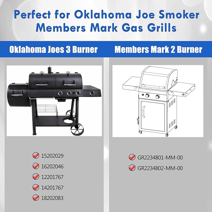 19" 15202029 Grill Grates Replacement Parts for Oklahoma Joe 1767150 Charcoal Grate Longhorn Smoker Accessories 16202046 12201767 14201767 18202083 Members Mark GR2234801-MM-00 Cooking Grids