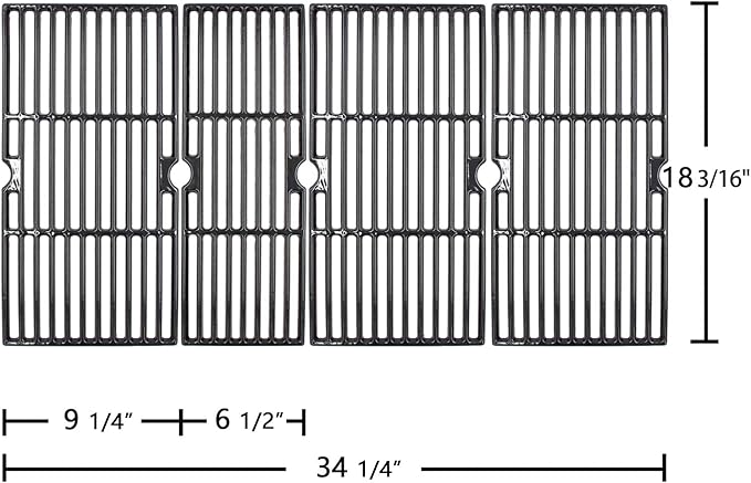 463245917 463276517 Cast Iron Grill Grates for CharBroil Performance 6 Burners 463276617 463244819 463277918 Cooking Grids Replacement for Char-Broil Grill Model, G470-0003-W1, G470-0002-W1