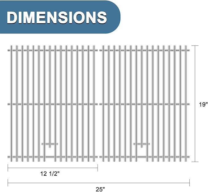 19" Grill Parts for Members Mark GR2039201-MM-00, Brinkmann 6345 6430, Bakers & Chefs ST1017-012939, Charmglow 810-7310-S, Grill Grates Replacement for Members Mark Grill GR2039201-MM-00