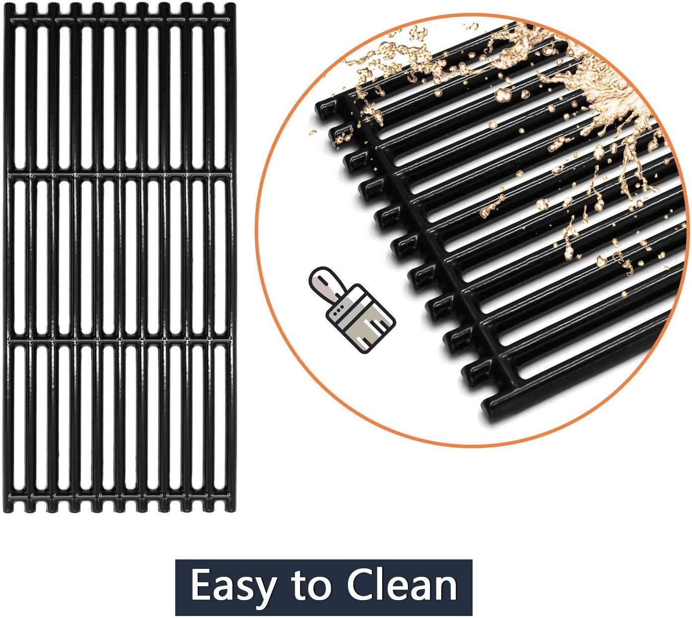 18 1/4 x 24 3/4 Inch Porcelain Cast Iron Cooking Grill Grates for Charbroil 463241314, 463241313, 463247109, 466241313, 466241314, 466242014, 466242314, Tru-Infrared 3 Burner Grills