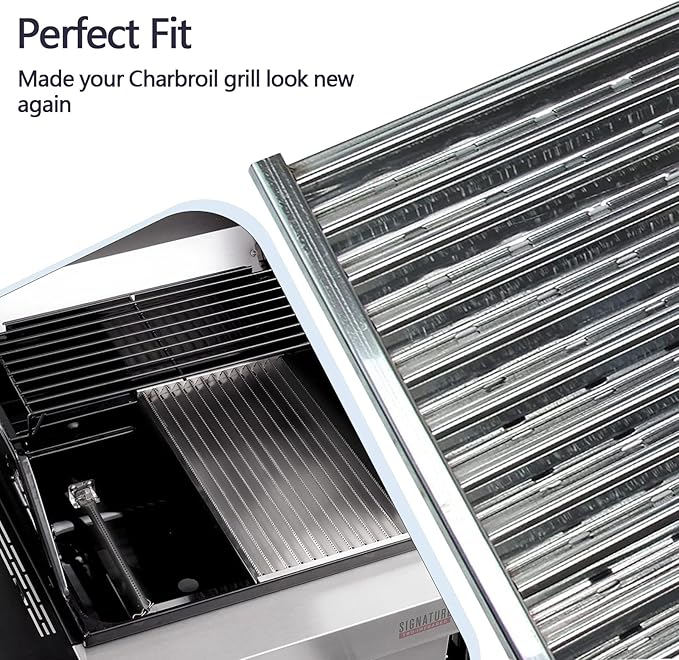 18 3/8" Stainless Steel Tru-Infrared Emitter Grates for 2 Burner Charbroil Grills 466246910 463243812 463243911 463273614 463246910 466247110 463246909 463241013 463241014 466241013, 2-pk