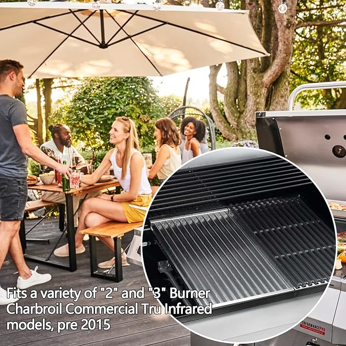 18 3/8" Stainless Steel Tru-Infrared Emitter Grates for 2 Burner Charbroil Grills 466246910 463243812 463243911 463273614 463246910 466247110 463246909 463241013 463241014 466241013, 2-pk
