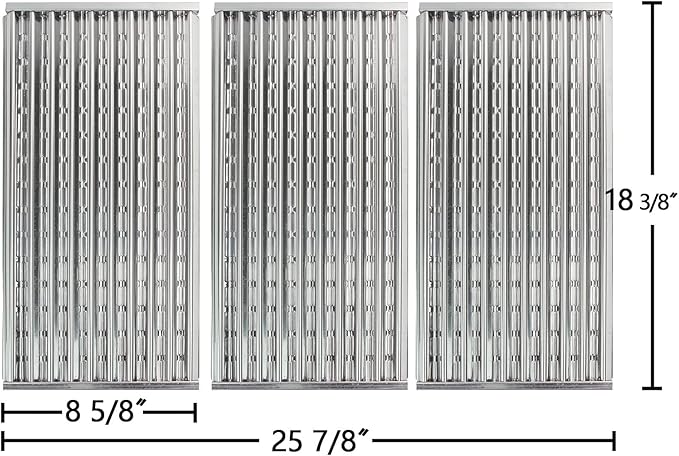 8 3/8" Stainless Steel Tru-Infrared Emitter Grates for 2 &3 and 4 Burner Charbroil Grills 463241314 463257111 463257110 463247412 463247109 463241313 466247109 465257110 466257110, 3-pk