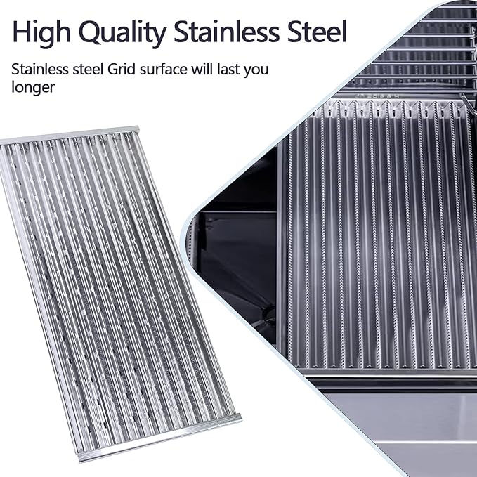 18 3/8" Tru-Infrared Emitter Stainless Steel Grate for Charbroil 4 Burner Grill Pre-2015 Models, 463271315 463271314 463241414 463241413 463271313 463247512, 4-pk