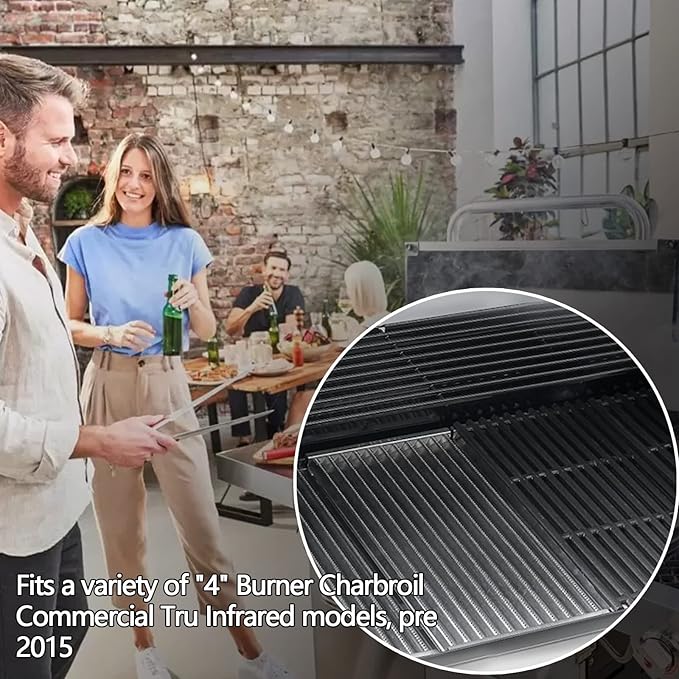 18 3/8" Tru-Infrared Emitter Stainless Steel Grate for Charbroil 4 Burner Grill Pre-2015 Models, 463271315 463271314 463241414 463241413 463271313 463247512, 4-pk