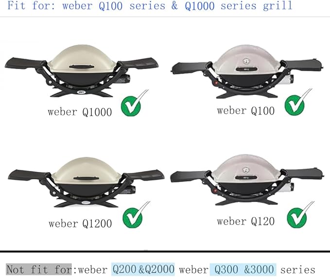 60040 for Weber Q100 Q120 Q1000 Q1200 Baby Q 386001 386002 516002 516001 50060001 51060001 Gas Grills, 304 Stainless Steel Grill Burner, 69957 41657