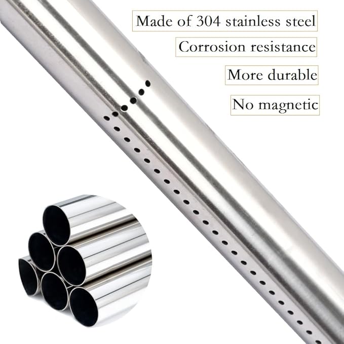 60040 for Weber Q100 Q120 Q1000 Q1200 Baby Q 386001 386002 516002 516001 50060001 51060001 Gas Grills, 304 Stainless Steel Grill Burner, 69957 41657