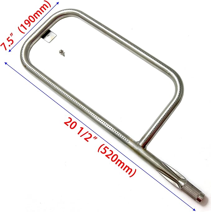 60041 Stainless Steel Grill Burner for Weber Q200, Q220, Q2000, Q2200,396000, 396001, 396002, 566002, 53060001, 20 1/2",Replacement for 69956/41862