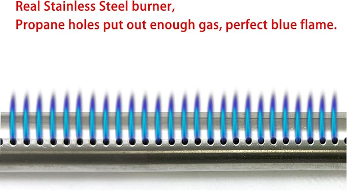 60041 Stainless Steel Grill Burner for Weber Q200, Q220, Q2000, Q2200,396000, 396001, 396002, 566002, 53060001, 20 1/2",Replacement for 69956/41862