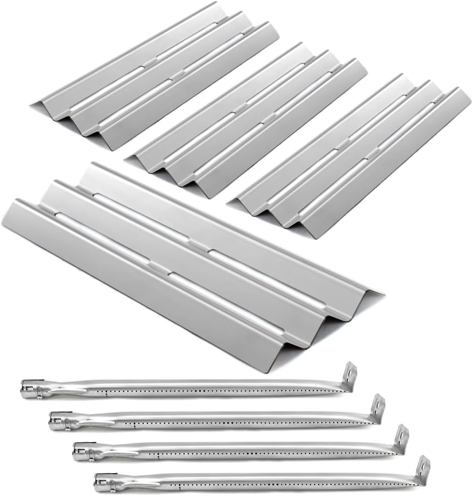 Grill Replacement Parts for Napoleon LEX485/605/730 LE LD485 Series Grills S81001, 4 Pack Grill Burner and Heat Plates, Stainless Steel Repair Kit