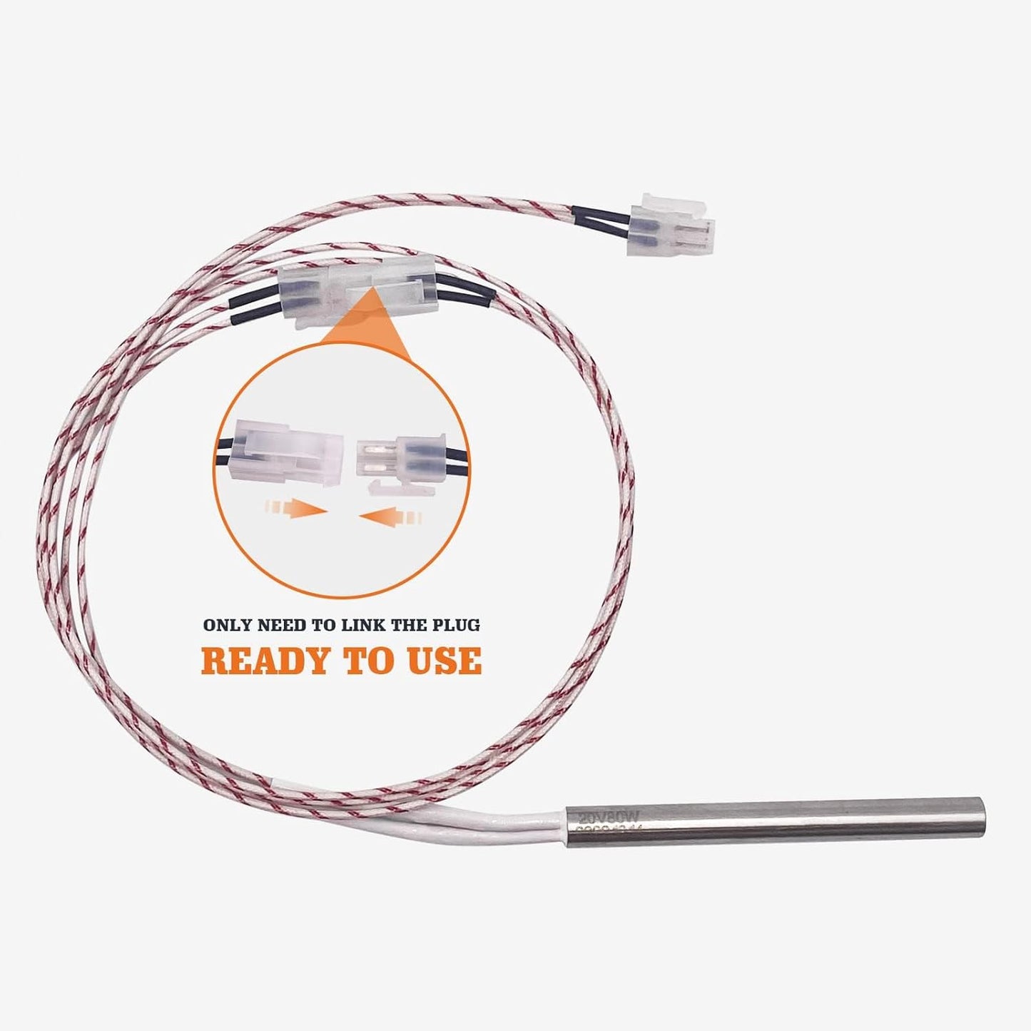 D2 Hot Rod Igniter Kit for Traeger Pro 575 & 780 etc Wood Pellet Grills. Heating Element for Traeger D2 Direct Drive & WiFIRE Technology, 80W 20V
