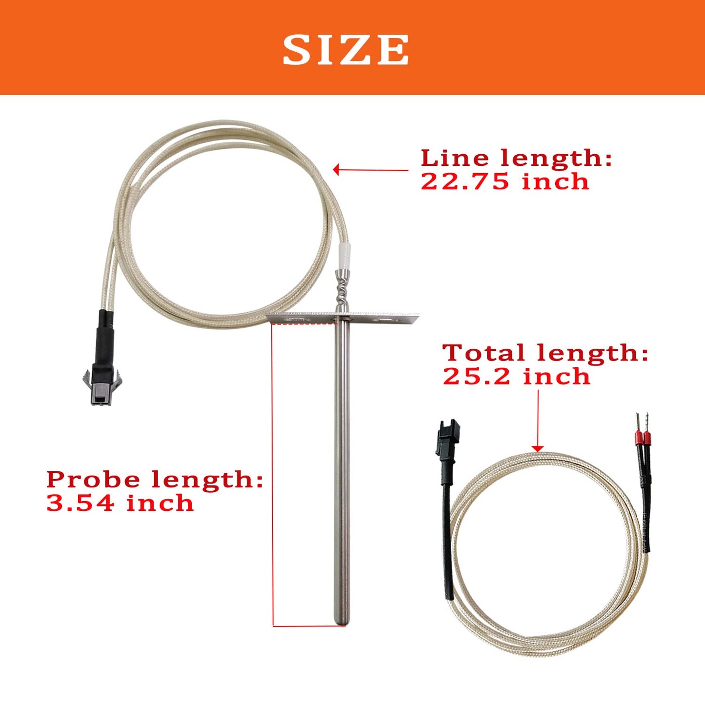 RTD Temperature Probe Sensor for Most Pit Boss 700& 820 Series Wood Pellet Smoker Grills, RTD Meat Barbecue Probe Sensor