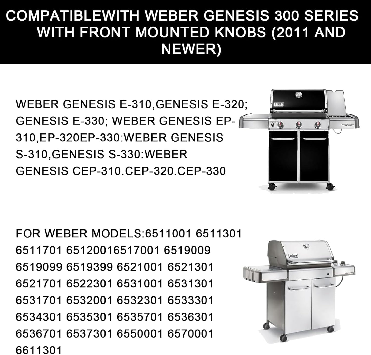 62752 Grill Burner for Weber Genesis 300 Series(2011-2016),Genesis S310 S320 S330,E310 E320 E330, 19-1/2" Stainless Steel Burner Tubes